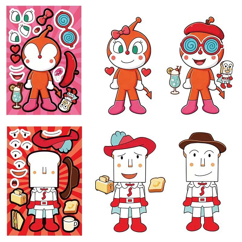 Anpanman collage stickers, cut - Cosplay Prop Diy ulasan dan harga