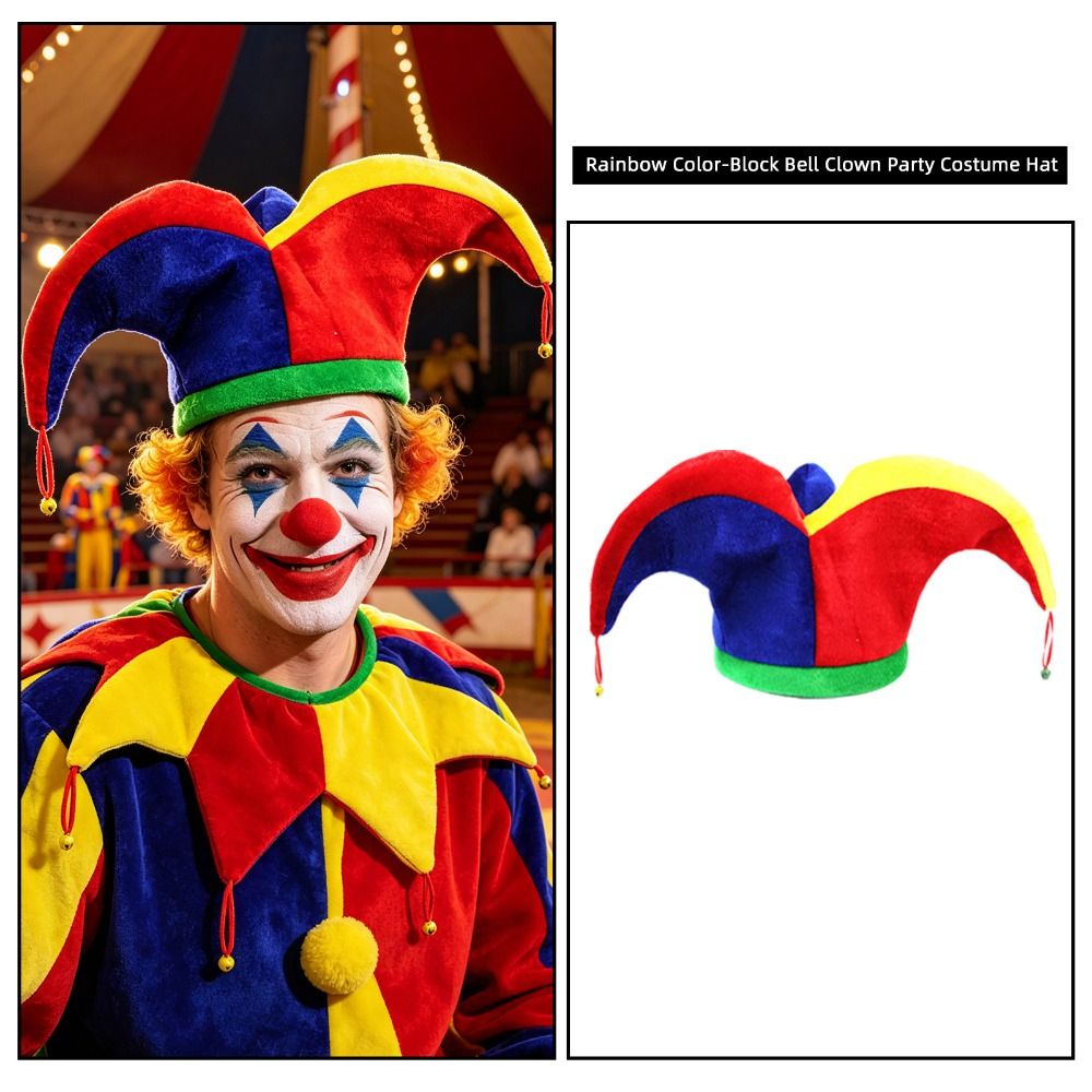 Cap Prop Multicolor Clown Hat  - Cosplay Prop Patterns ulasan dan harga