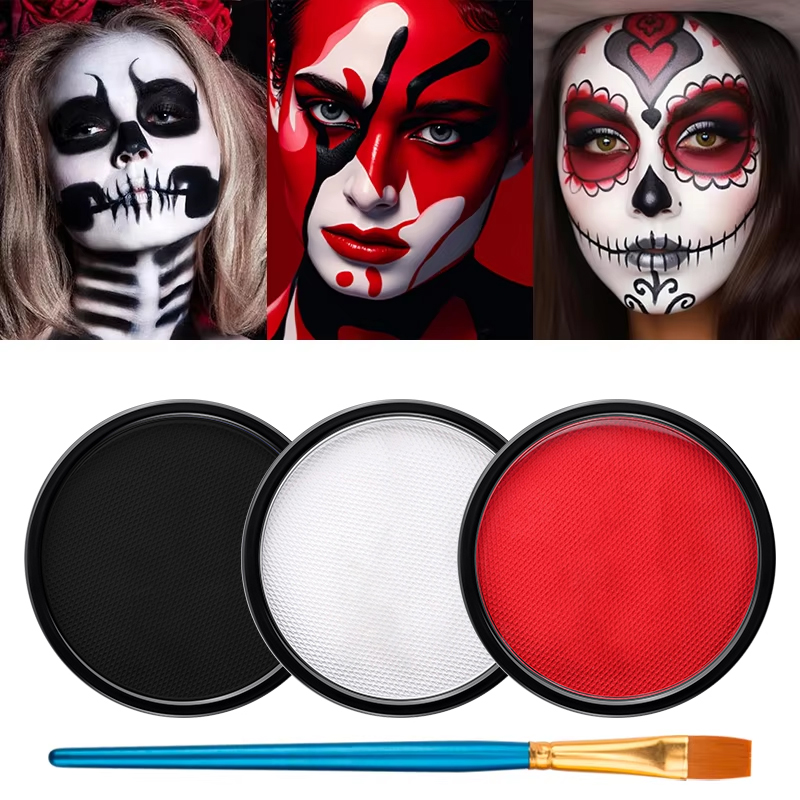 3pcs Black White Red Water‑Bas - Cosplay Prop Paint ulasan dan harga
