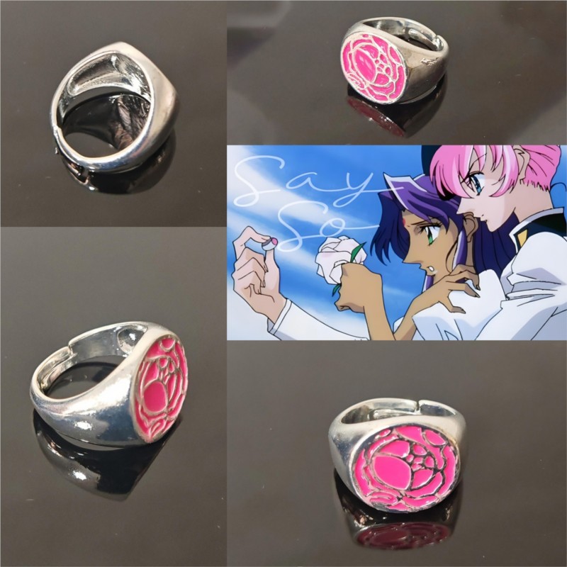 Pink Rose Ring Tenjou Utena Re - Cosplay Prop Diy ulasan dan harga