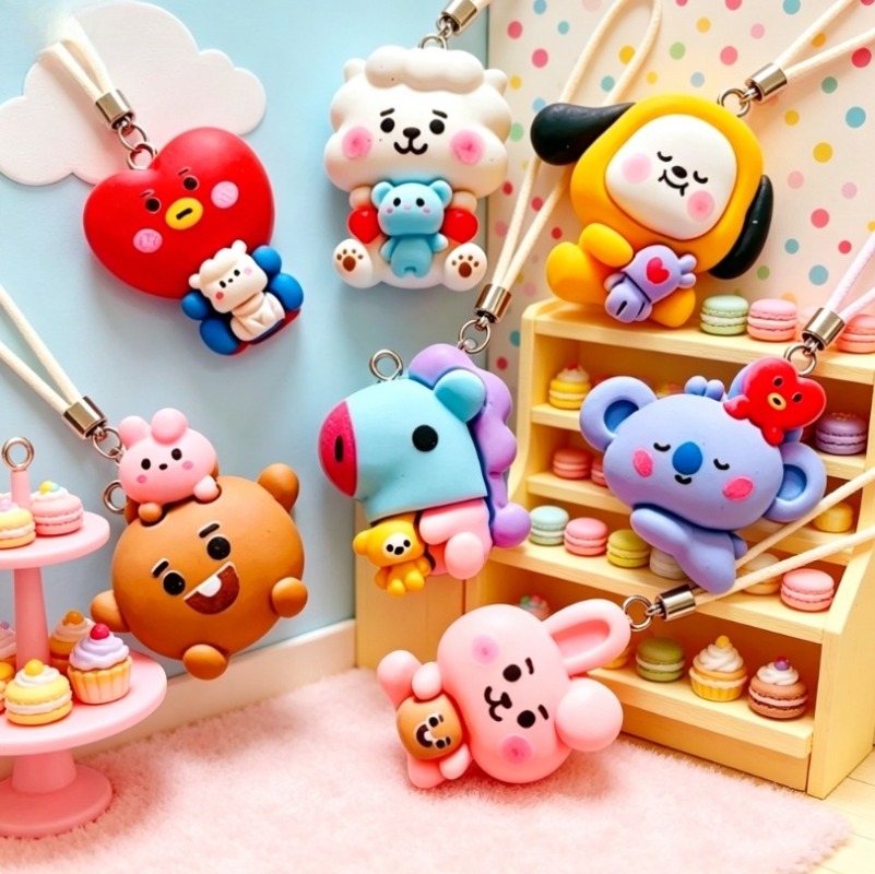 7pcs BT21 Resin Cartoon Charm  - Cosplay Prop Diy ulasan dan harga