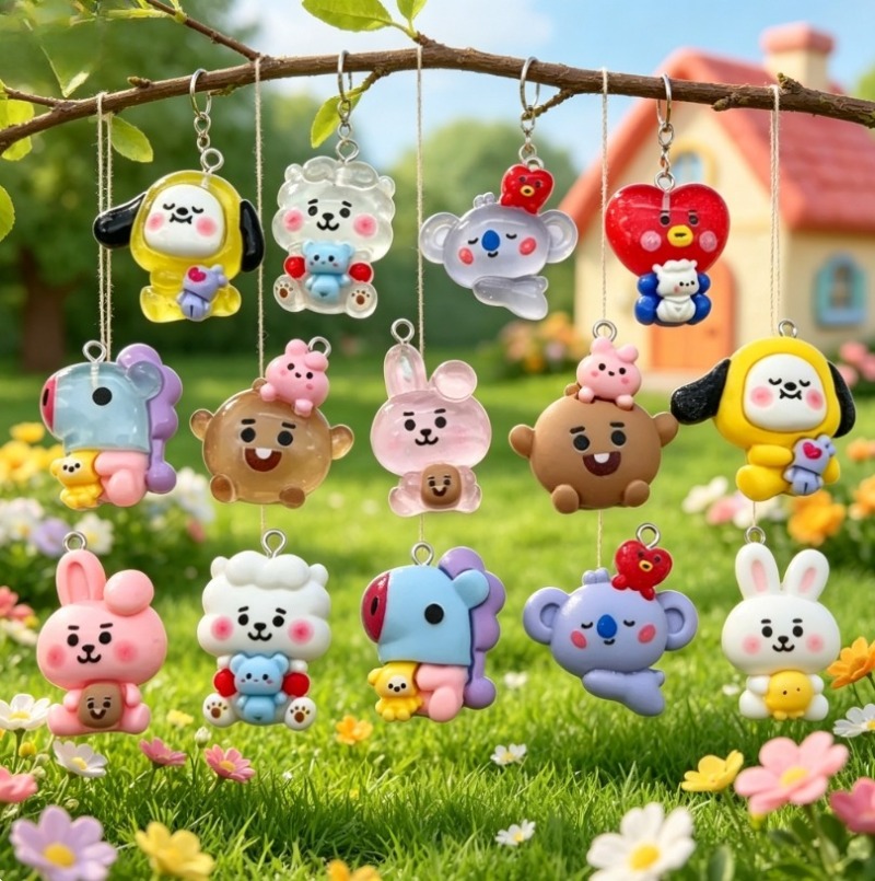 7pcs BT21 Resin Cartoon Charm  - Cosplay Prop Diy ulasan dan harga
